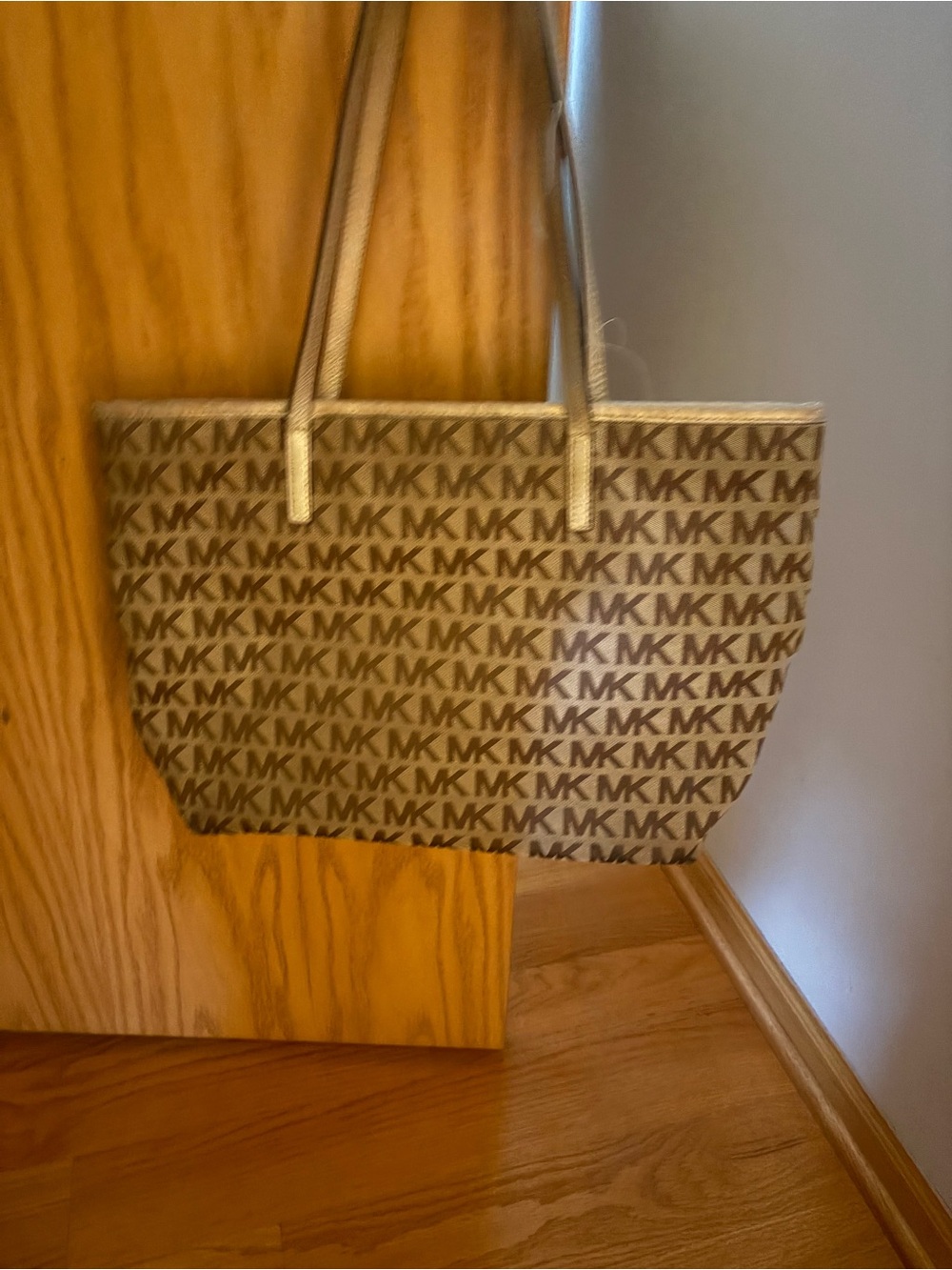 Michael Kors Tan/Beige MK Logo Tote
